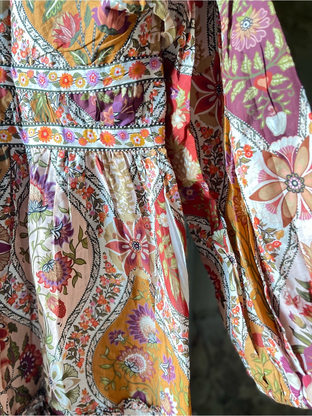 FARM Rio Pink, Red, Orange & Gold Floral Mini Dress - Picture 8 of 11